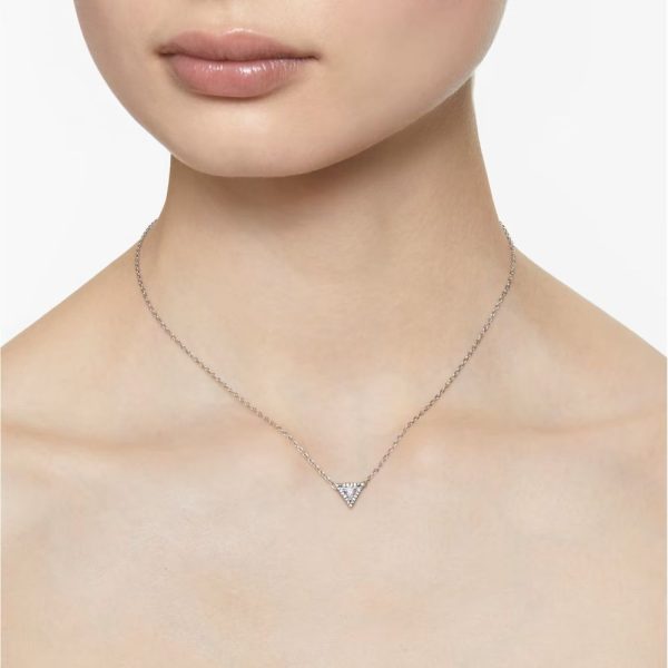 Swarovski Ortyx NecklaceTriangle Cut White Rhodium plated  36CM X 41CM For Cheap