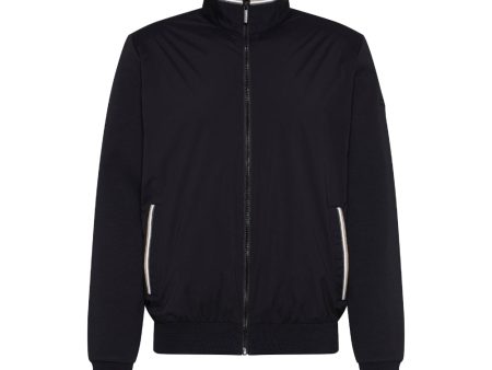 Bugatti Men s Black Sweatshirt With Band Collar Online Hot Sale