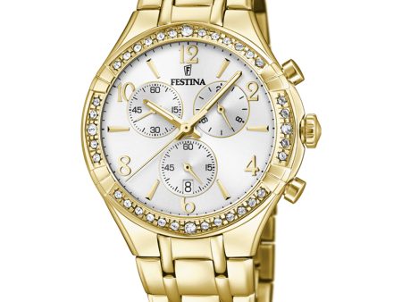 Festina women s Chrono Silver Boyfriend  Stainless Steel Watch Online