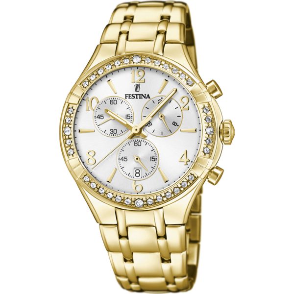 Festina women s Chrono Silver Boyfriend  Stainless Steel Watch Online