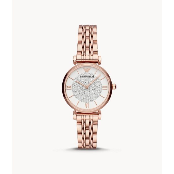 Emporio Armani Women s Two-Hand Rose Gold-Tone Stainless Steel Watch For Discount