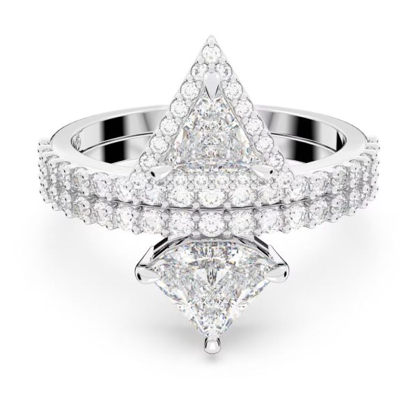 Swarovski Ortyx RingTriangle cut White Rhodium plated  55 Online now