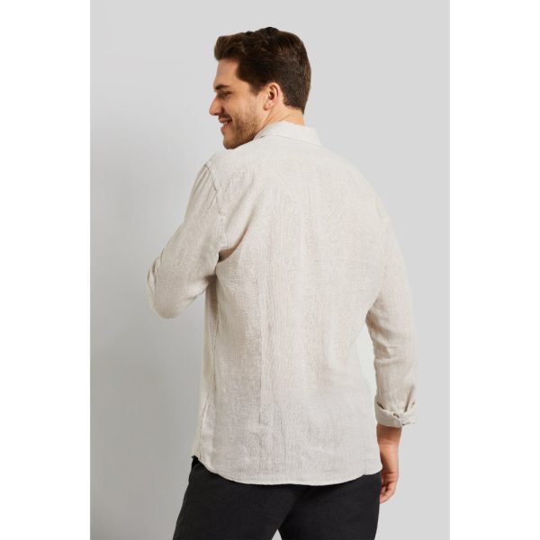 Bugatti Men s Leisure Shirt in a Linen-cotton Blend Online Hot Sale