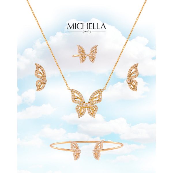 Michella 18 Ct Gold Diamond Butterfly Ring Basic For Cheap