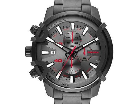 Diesel Men s Griffed Chronograph Gunmetal-Tone Stainless Steel Watch For Discount