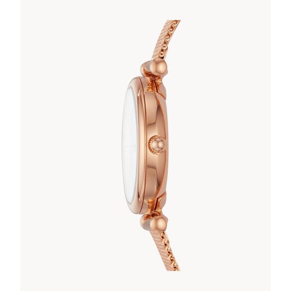 Fossil Carlie Women s Three-Hand Rose Gold-Tone Stainless Steel Watch For Sale