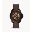 Fossil Bronson Men s Automatic Brown Eco Leather Watch Cheap