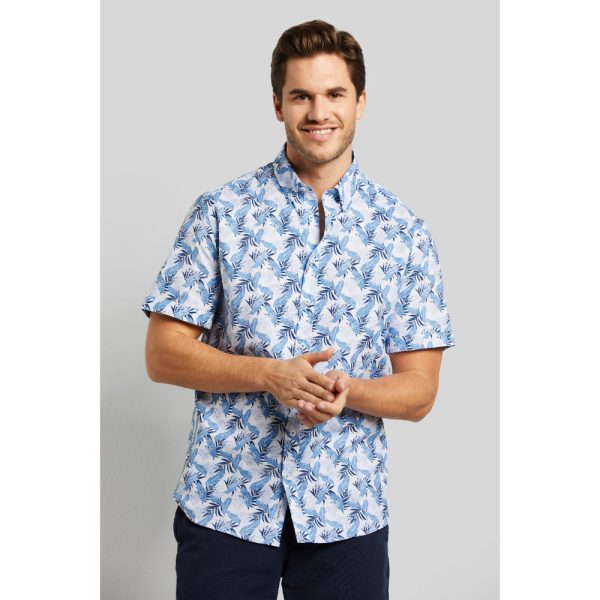 Bugatti Men s Short-sleeved Shirt  With all-over Floral Print Online