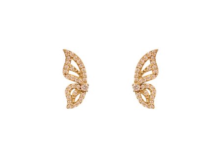 Michella 18 Ct Gold Diamond Butterfly Earring Basic on Sale