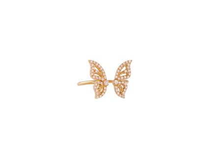 Michella 18 Ct Gold Diamond Butterfly Ring Basic For Cheap