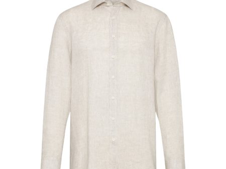 Bugatti Men s Leisure Shirt in a Linen-cotton Blend Online Hot Sale