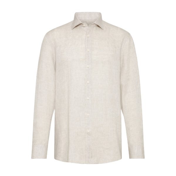 Bugatti Men s Leisure Shirt in a Linen-cotton Blend Online Hot Sale