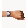 Fossil Carlie Women s Two-Hand Blue Eco Leather Watch on Sale