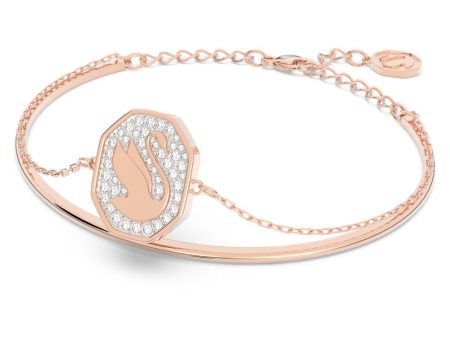 Swarovski Signum Bangle Swan White Rose gold-tone plated Hot on Sale