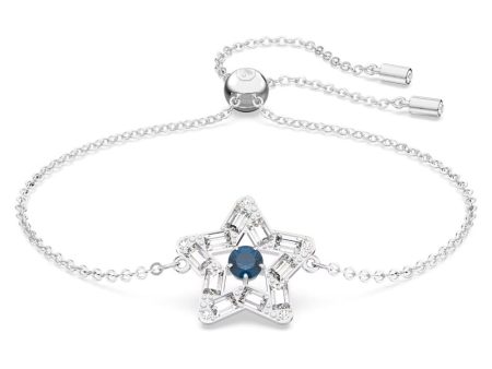 Swarovski Stella Bracelet Star Blue Rhodium plated  MEDIUM Hot on Sale