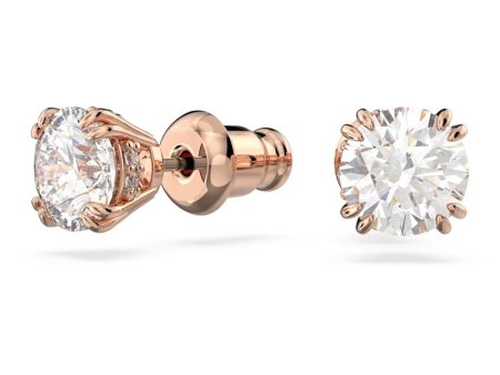 Swarovski Constella Stud Earrings Round Cut White Rose gold-tone plated  ONE SIZE Sale