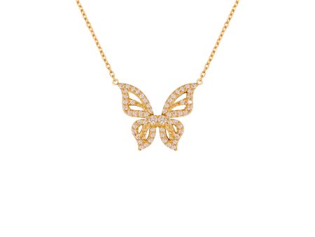 Michella 18 Ct Gold Diamond  Butterfly Necklace Basic Online Hot Sale