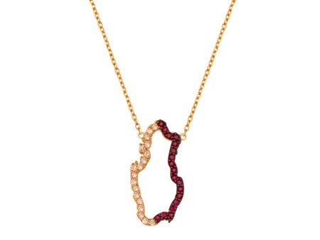 Michella 18 Ct Gold Diamond Qatar Map Necklace Basic Online Sale