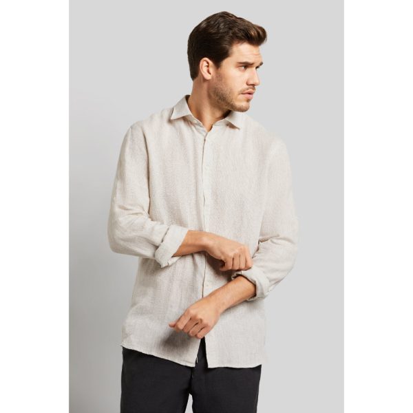 Bugatti Men s Leisure Shirt in a Linen-cotton Blend Online Hot Sale