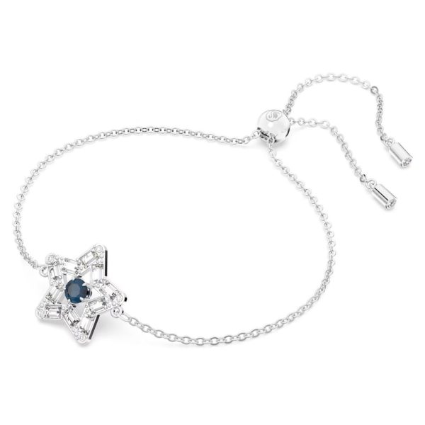 Swarovski Stella Bracelet Star Blue Rhodium plated  MEDIUM Hot on Sale