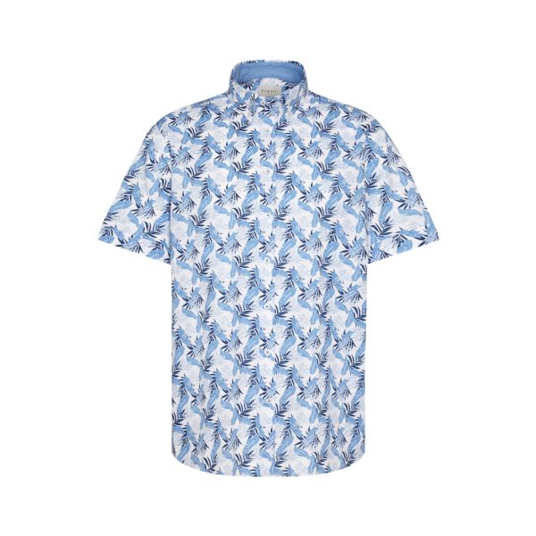 Bugatti Men s Short-sleeved Shirt  With all-over Floral Print Online