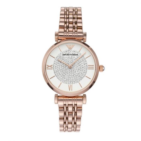 Emporio Armani Women s Two-Hand Rose Gold-Tone Stainless Steel Watch For Discount