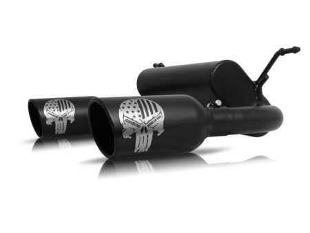 Gibson 18-22 Jeep Wrangler Sport 3.6L 2.5in Patriot Skull Series Cat-Back Dual Exhaust - Blk Ceramic Hot on Sale