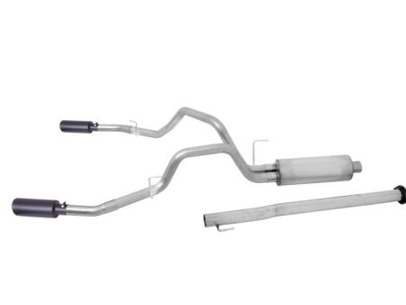 Gibson 15-19 Ford F-150 XL 5.0L 3in 2.5in Cat-Back Dual Split Exhaust - Black Elite For Sale