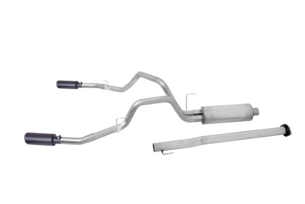 Gibson 15-19 Ford F-150 XL 5.0L 3in 2.5in Cat-Back Dual Split Exhaust - Black Elite For Sale