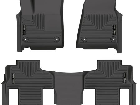 Husky Liners 2022 Jeep Wagoneer (w 2nd Row Bench) WeatherBeater Front & 2nd Seat Floor Liner - Blk For Sale