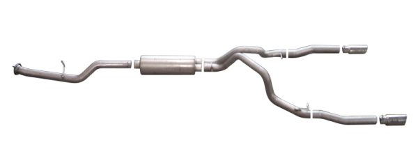 Gibson 07-09 Chevrolet Silverado 2500 HD LT 6.0L 2.25in Cat-Back Dual Split Exhaust - Stainless on Sale