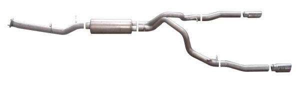 Gibson 07-10 Chevrolet Silverado 2500 HD LT 6.0L 2.25in Cat-Back Dual Split Exhaust - Stainless Online Hot Sale