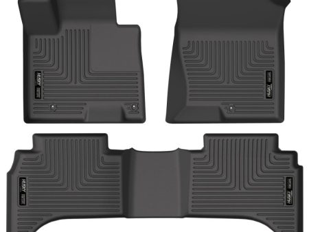 Husky Liners 2022 Hyundai Santa Cruz WeatherBeater Front & 2nd Seat Floor Liners - Black Hot on Sale