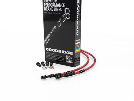 Goodridge 00-08 Honda VTR1000 SP1 SP2 Red Race Front SS Brake Lines w Black Fittings on Sale